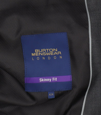 Burton Menswear Men's Grey Slim Blazer 42 Regular