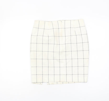 Banana Republic Women's Ivory Petite Check Pencil Skirt