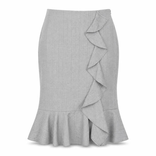 Marks & Spencer Grey Trumpet Midi Skirt, Size 12