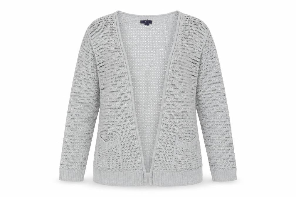 Gap Women's Grey Open-Knit Cardigan, XL
