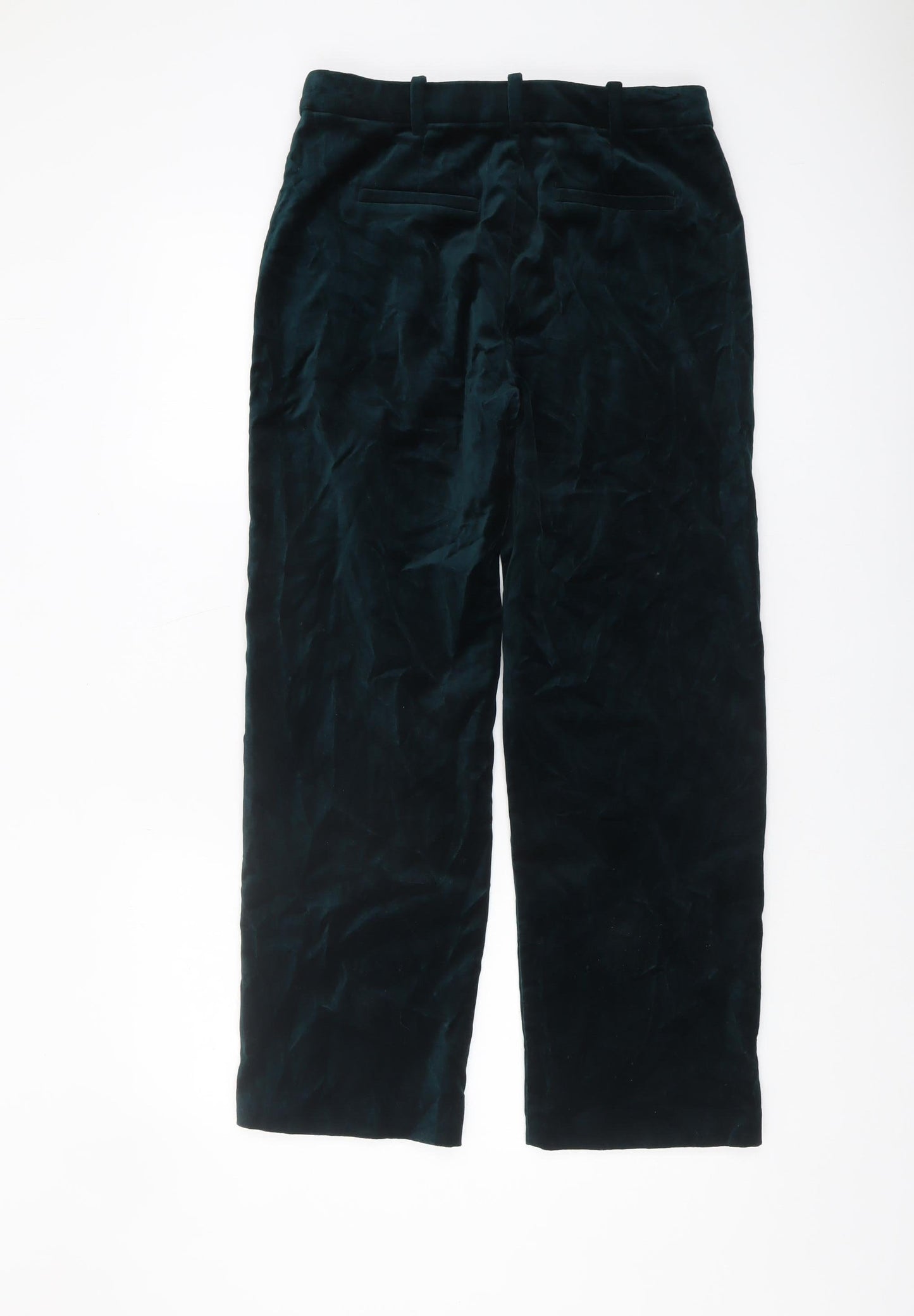 Marks and Spencer Women's Green Slim Cotton Trousers