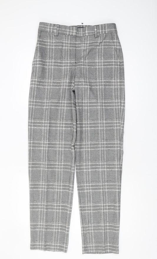Marks and Spencer Women's Grey Check Trousers Size 8