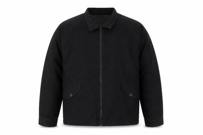 Front view of ASOS Black Men's Basic Jacket L Size, Cotton Shell