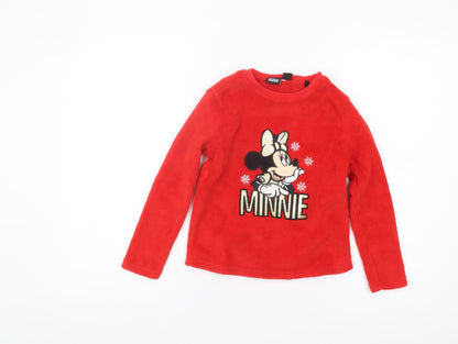 Disney Girls Minnie Mouse Red Pyjama Top, 6-7 Years