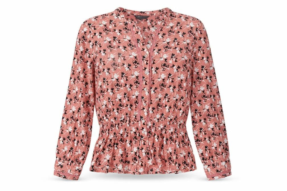 Marks & Spencer Women's Pink Floral Blouse Size 12