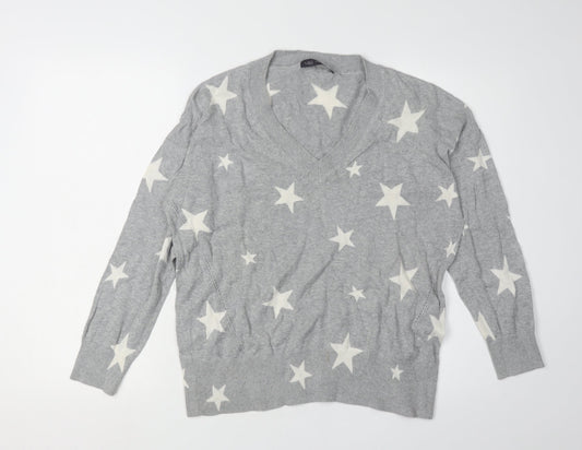 Marks and Spencer Women's Grey Star Pullover Jumper M