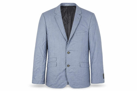 Greenwoods Men's Slim Fit Blue Blazer, Size 44R