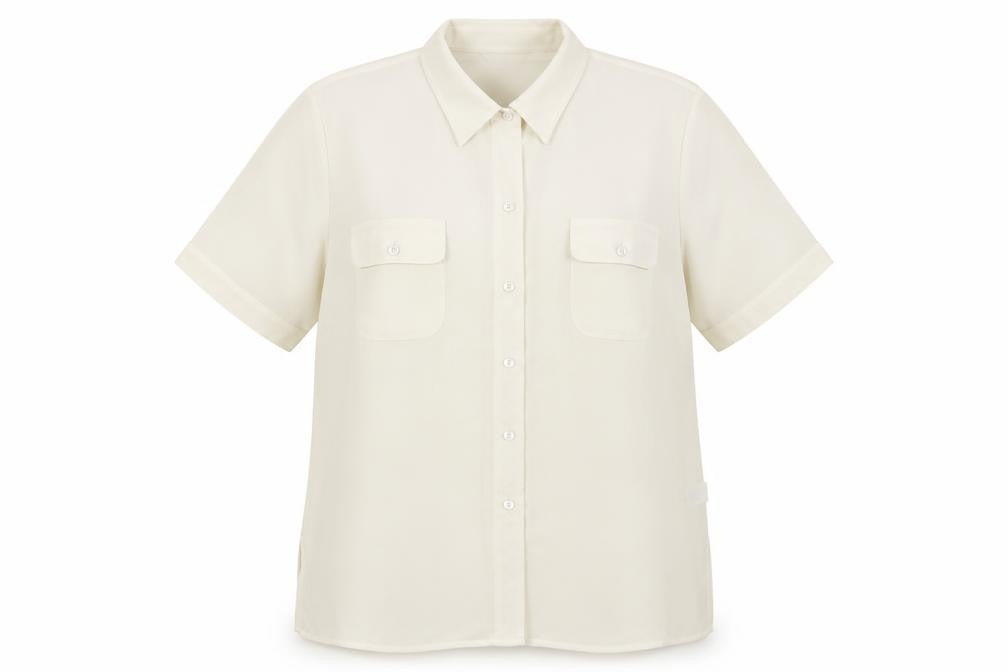Berkertex Women Ivory Button-Up Shirt Size 18