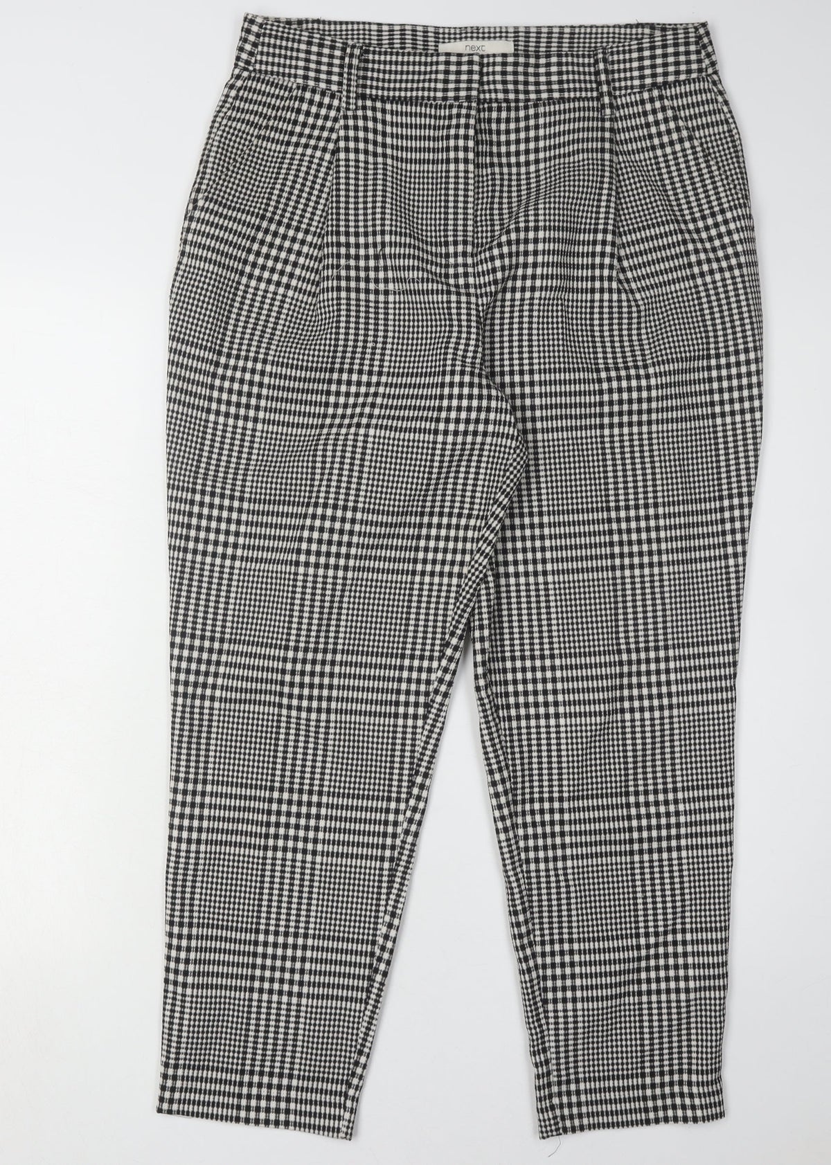 Next Women's Black Check Trousers Size 12