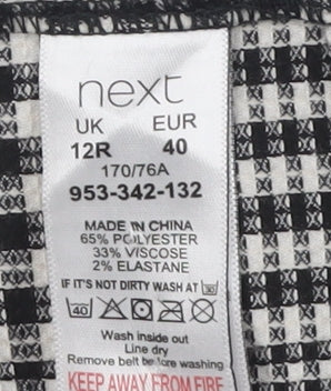 Next Women's Black Check Trousers Size 12