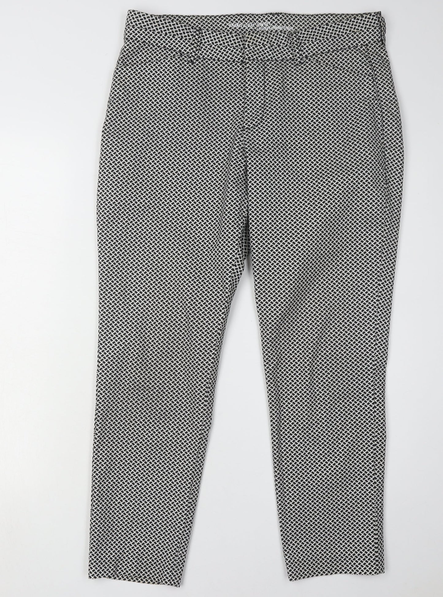 Gap Women's Geometric Khakis, Black, Size 12, Slim Fit
