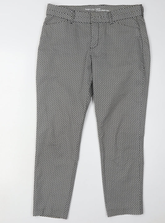 Gap Women's Geometric Khakis, Black, Size 12, Slim Fit