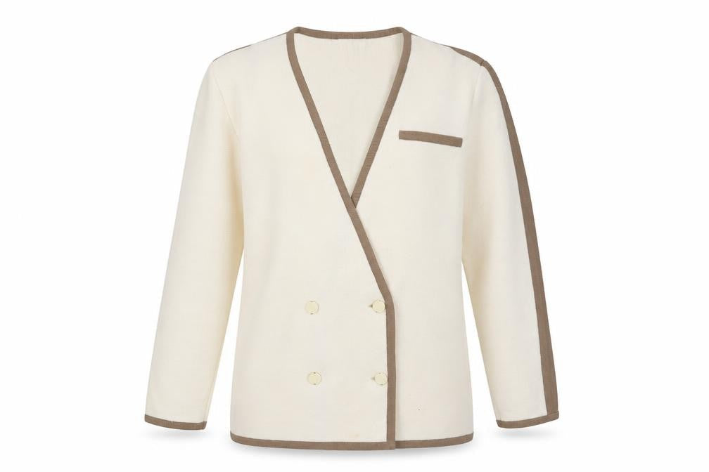 Bellino Women's Ivory V-Neck Cardigan Size 12