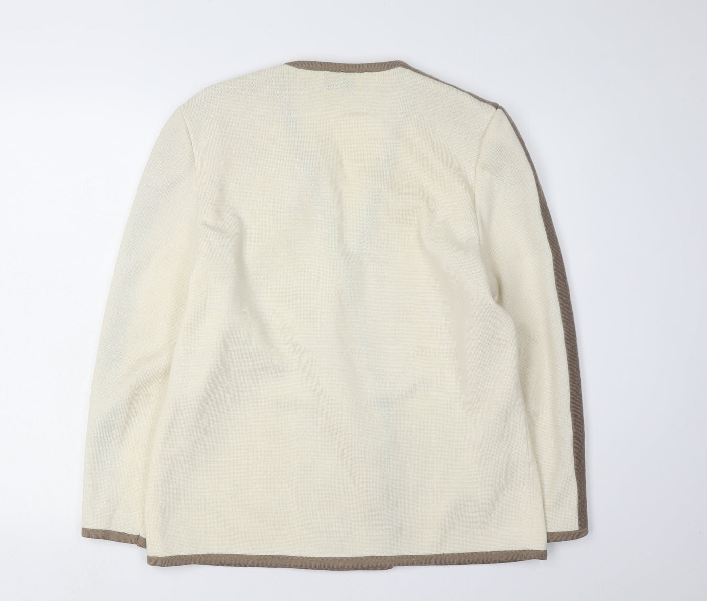 Bellino Women's Ivory V-Neck Cardigan Size 12