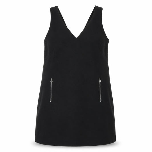 EDC Women's Black Pinafore Dress Size 10 with Zip Accents