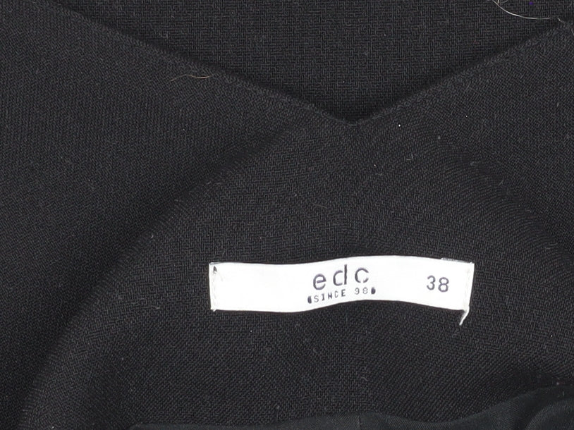 EDC Women's Black Pinafore Dress Size 10 with Zip Accents
