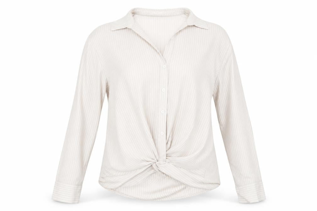 MNG Casual Women's Beige Button-Up Shirt, Size 4
