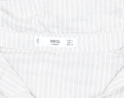 Mango Casual Women's Beige Button-Up Shirt, Size 4