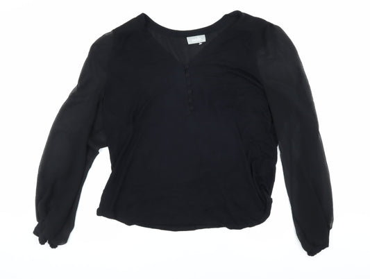 Wallis Women's Black Viscose Blouse, Size 18