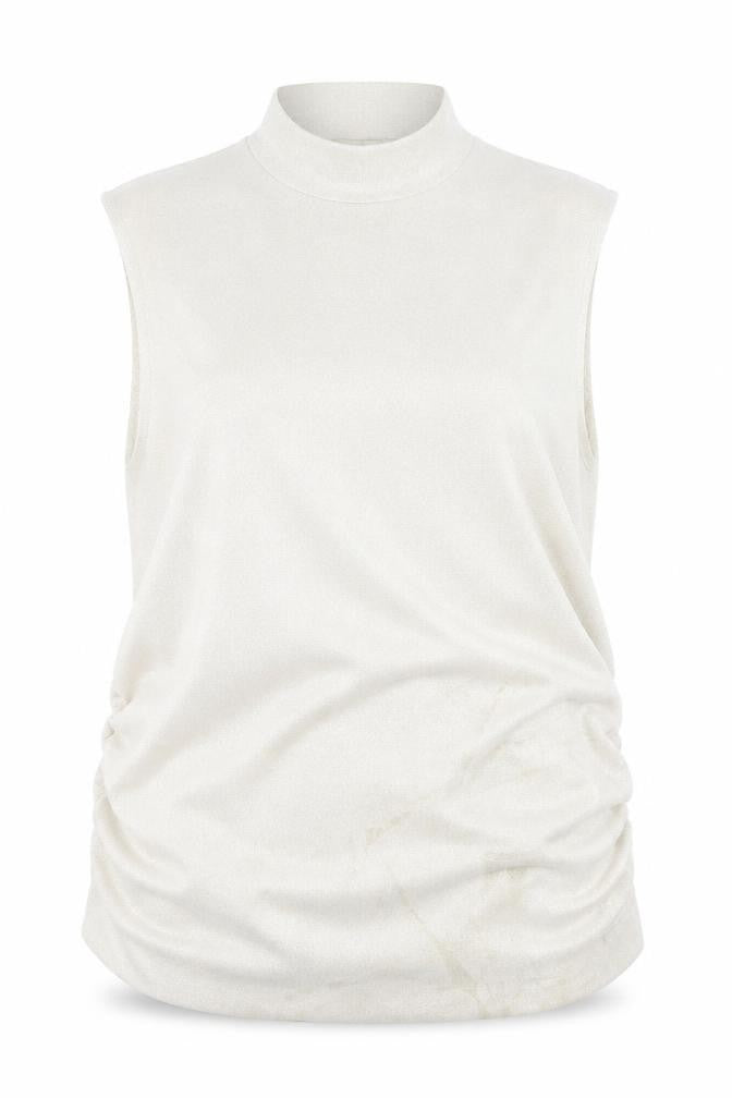 Marks & Spencer Women Beige High Neck Sleeveless Top Size 20