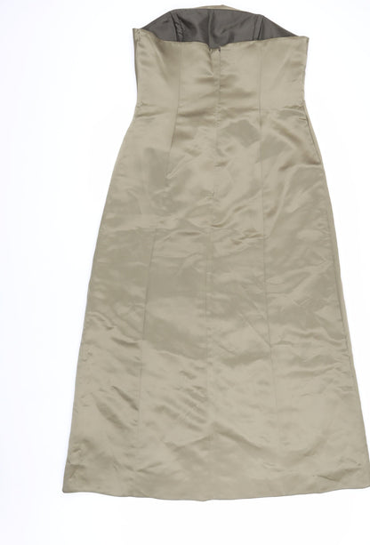 Back view of Kaleidoscope Women's Beige Strapless Midi Dress