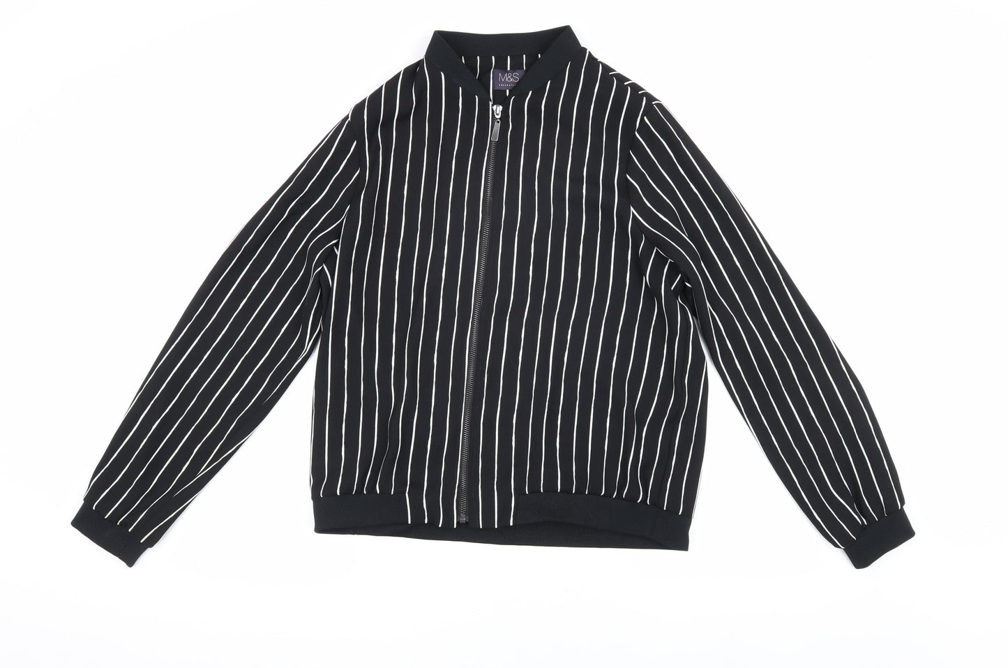 Marks and Spencer Women's Black Bomber Jacket, Size 12