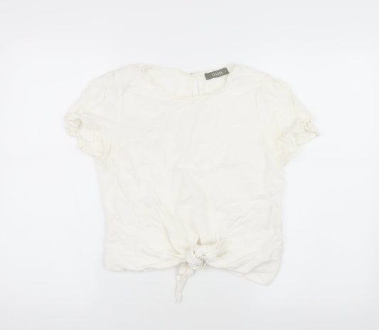 Oasis Women's White Size 12 Short Sleeve Top