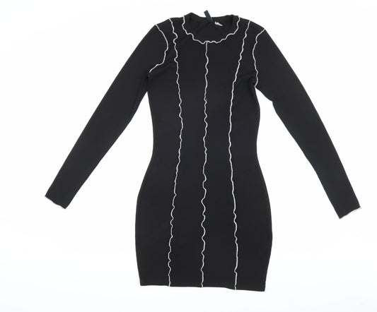 DIVIDED Women's Black Bodycon Mini Dress, Size S