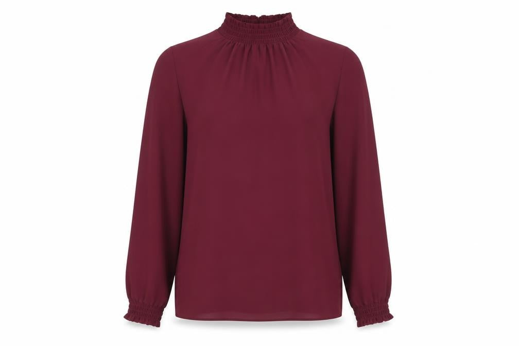 New Look Women's Red High Neck Blouse, Size 10