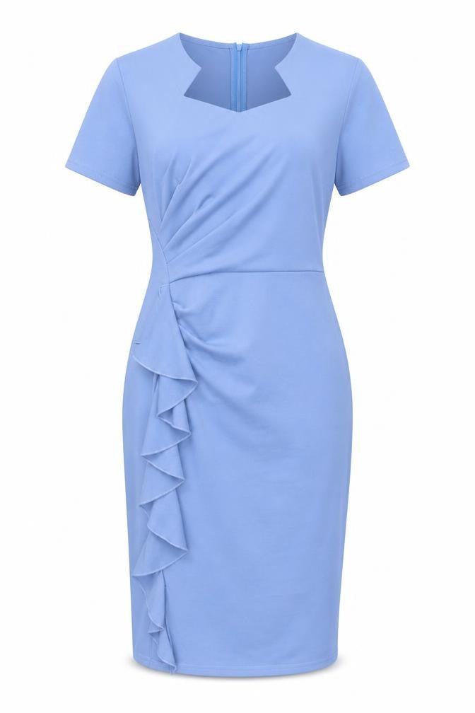 Grace Karin Women's Blue Ruffle Dress XL