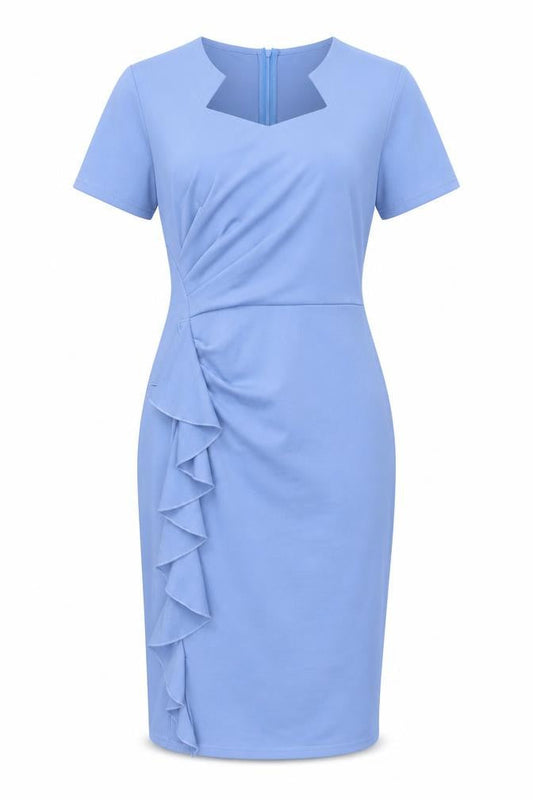 Grace Karin Women's Blue Ruffle Dress XL