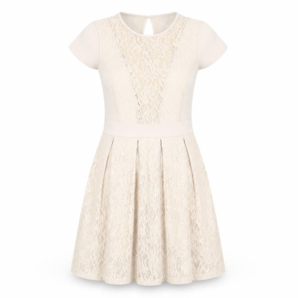 Warehouse Women Beige Short Sleeve Party Dress