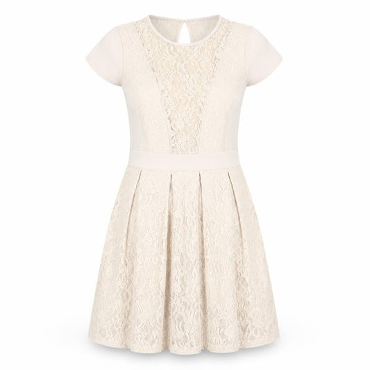 Warehouse Women Beige Short Sleeve Party Dress