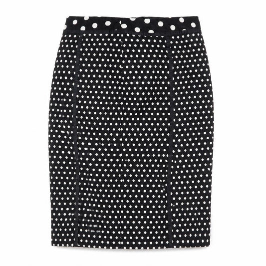 Laura Ashley Women's Black Polka Dot Pencil Skirt