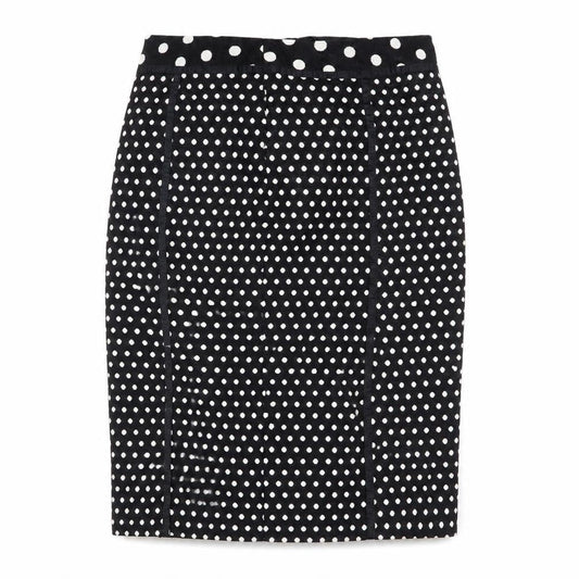 Laura Ashley Women's Black Polka Dot Pencil Skirt