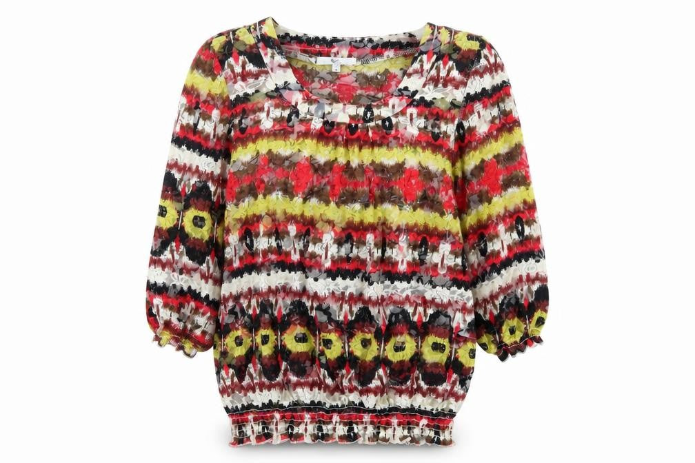 Kiss Multicoloured Mesh Tunic Blouse, Size S, Women's Casual
