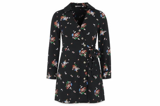 Miss Selfridge Women’s Black Floral Wrap Dress Size 10
