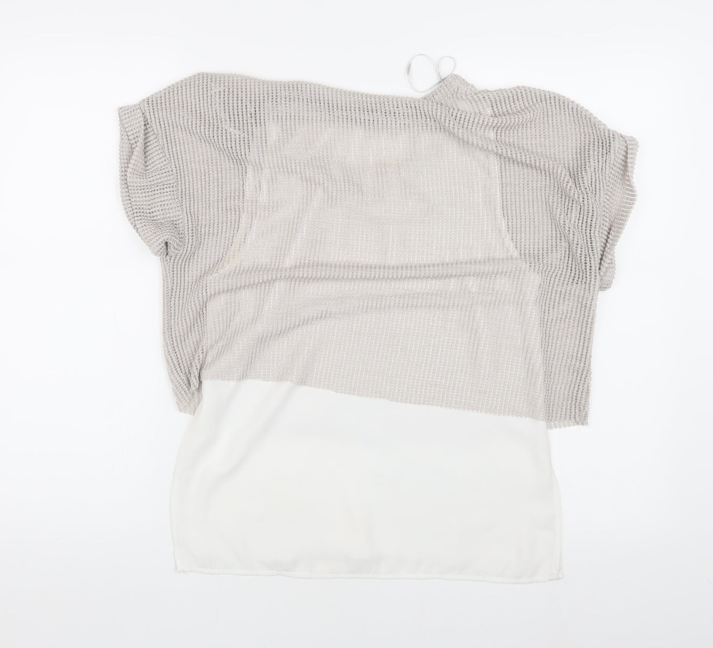 Zara Women's Beige Knit Top, Size S, Short Sleeve