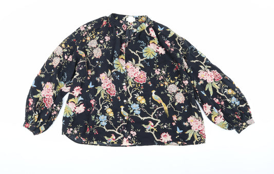 H&M Women's Multicoloured Floral Blouse Size 8