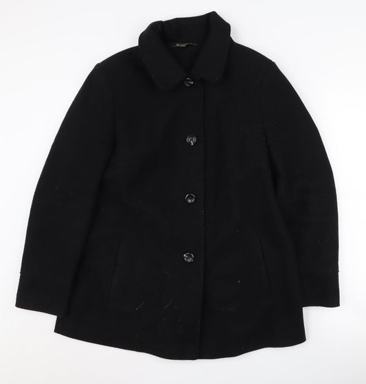 Bonmarché Women's Black Mid-Length Overcoat Size 14