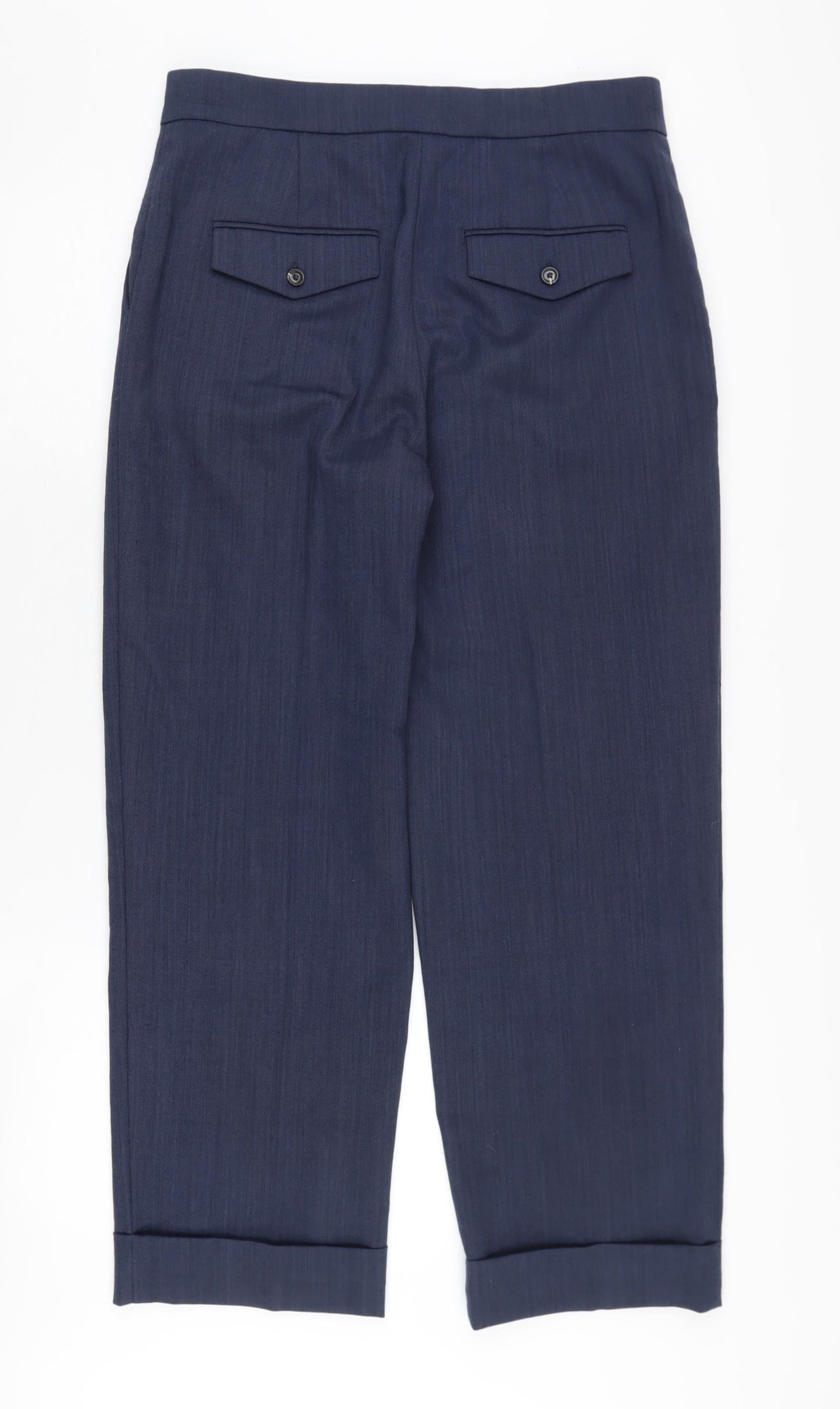 Marks and Spencer Women's Blue Straight Trousers Size 12