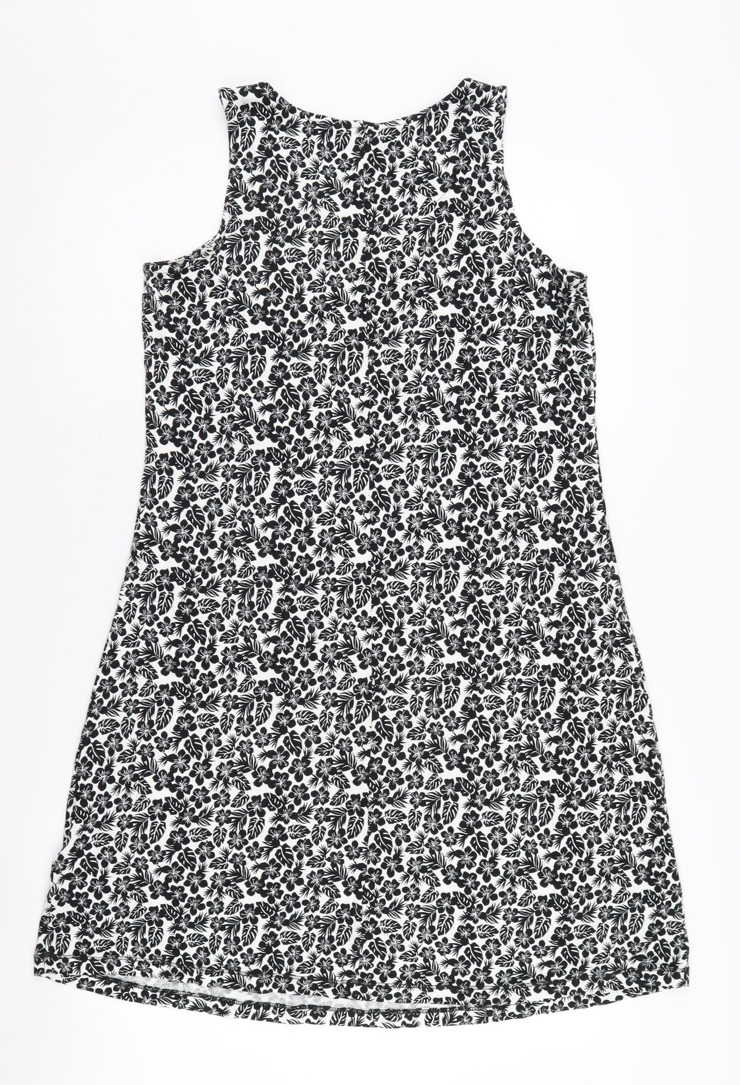 Marks and Spencer Women's Black Floral Dress Size 8
