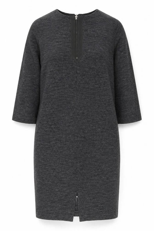 Mango Women's Grey Knee Length Shift Dress, Size S