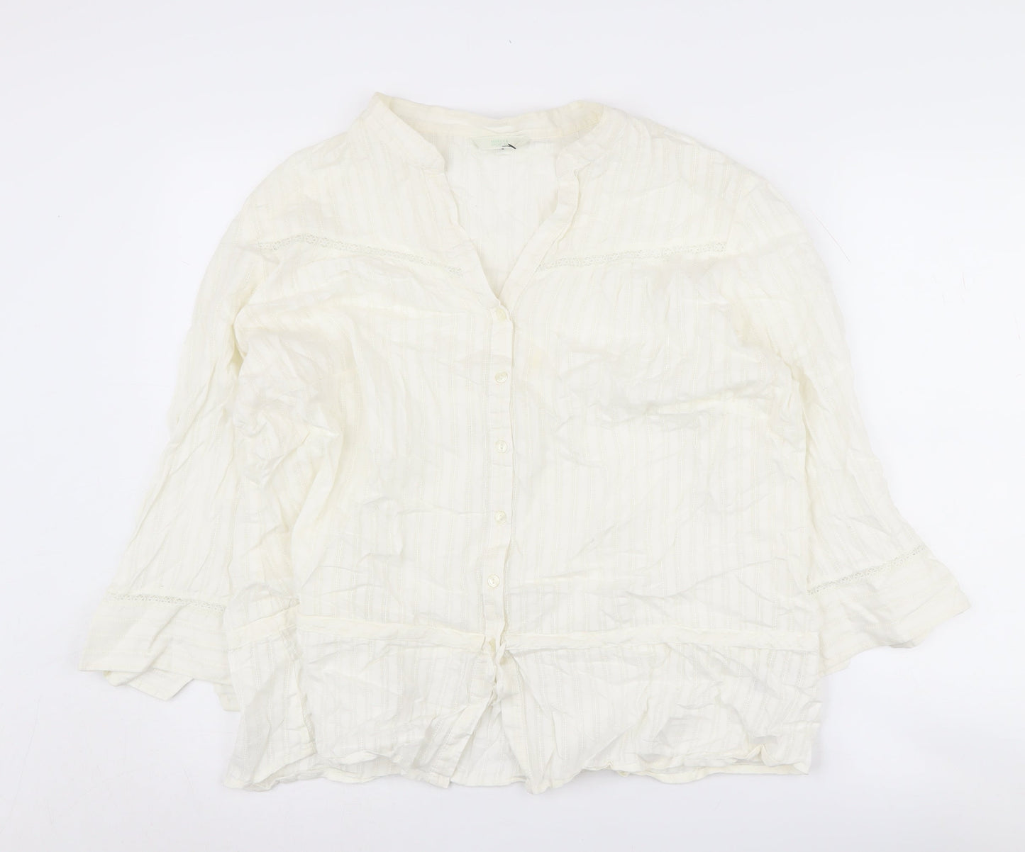 Marks & Spencer Women's Ivory 3/4 Sleeve Blouse, Size 22