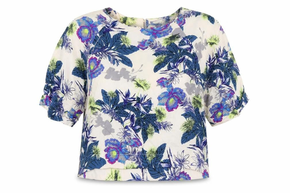 Topshop Women's Multicoloured Floral Blouse Size 12