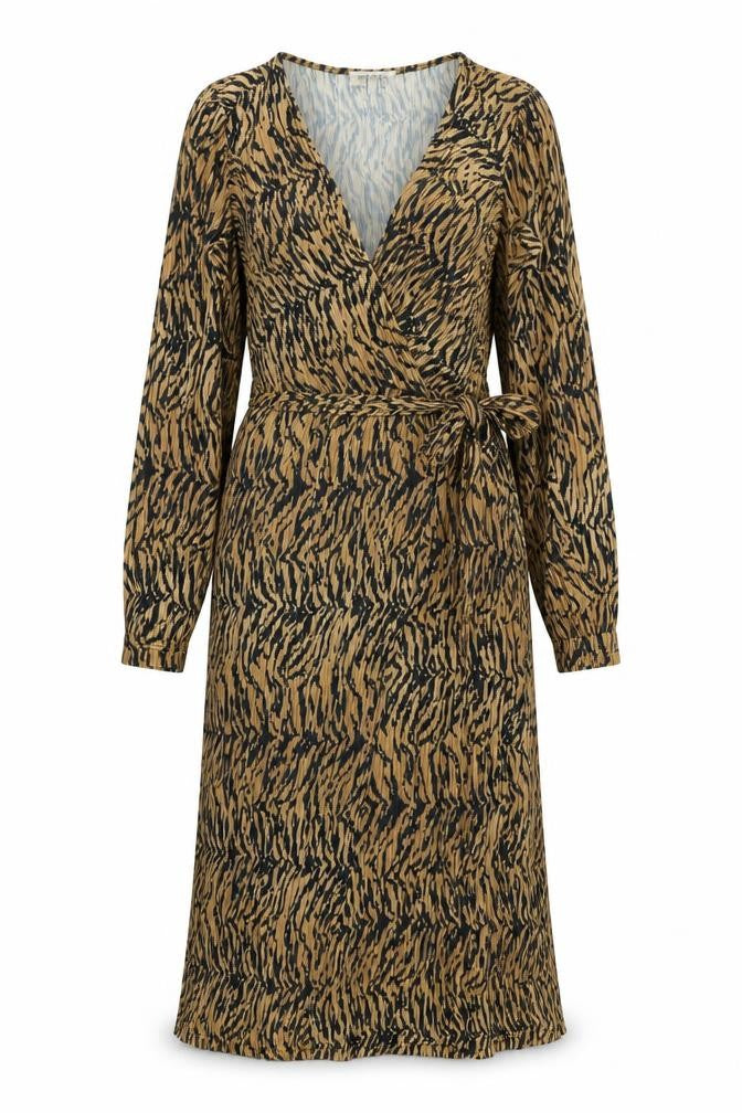 Edited Women's Multicoloured Animal Print Wrap Dress Size 10