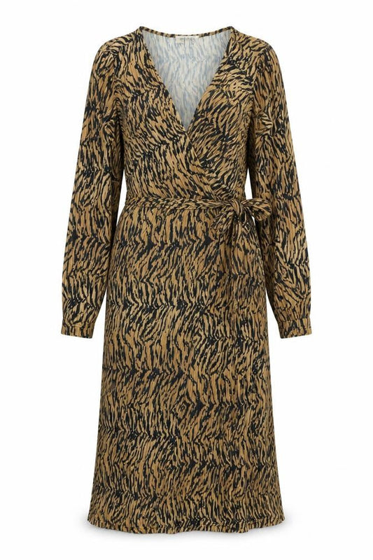 Edited Women's Multicoloured Animal Print Wrap Dress Size 10