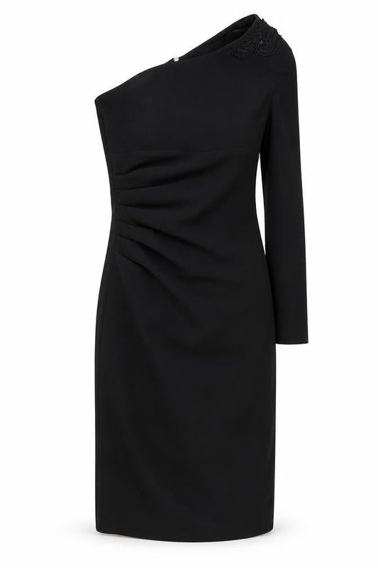 Diva Catwalk Women's Black Ruched Dress S