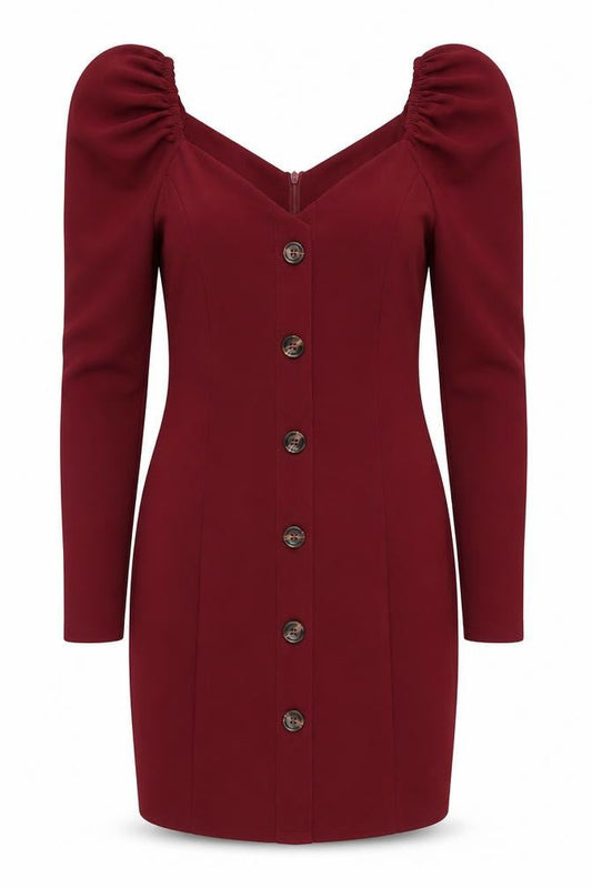 Front view of Missguided Women's Red Bodycon Mini Party Dress, size 8