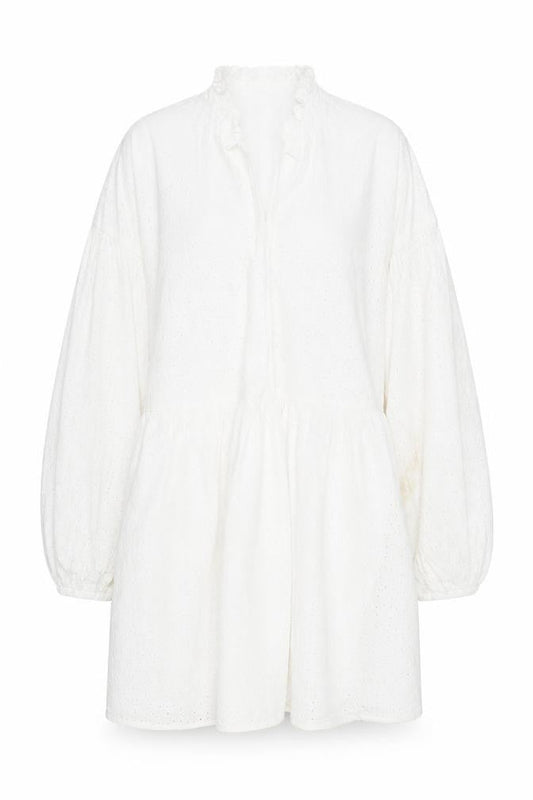 Asos Design Women's White Long Sleeve Dress Cotton